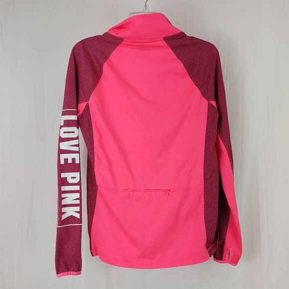 Victoria's Secret PINK ULTIMATE Half Zip Up Pink Heathered Spellout Women's Size - Picture 6 of 8